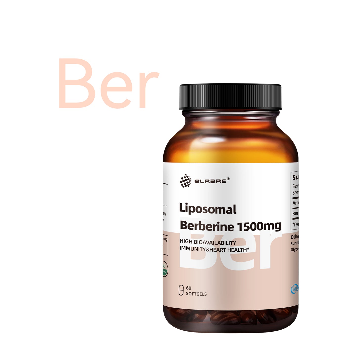 Berberine HCL Supplement 1500mg,Liposomal Berberine,High Bioavailability,Support Liver & Heart Health,AMPK Activator for Men & Women,Non-GMO,Gluten-Free,60 Softgels